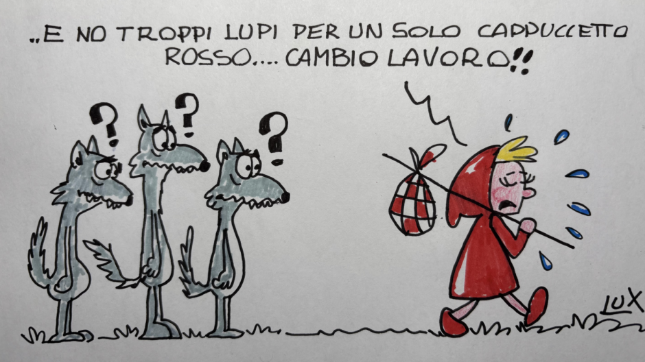 I numerosi lupi in Ossola nella vignetta dell'architetto Carlo Lux